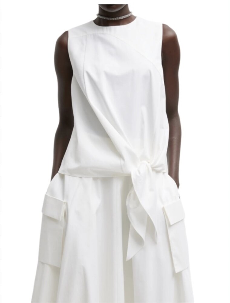 Tibi BIO TWILL EASY TIE TOP