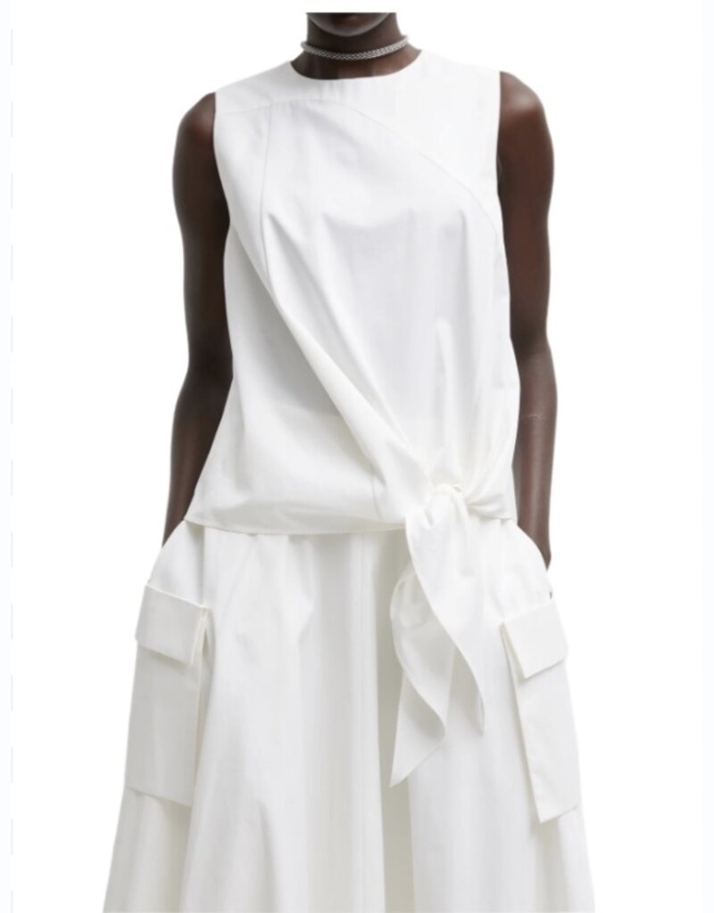 Tibi BIO TWILL EASY TIE TOP