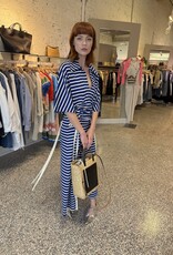 PLAN C S/S Stripe Maxi Dress