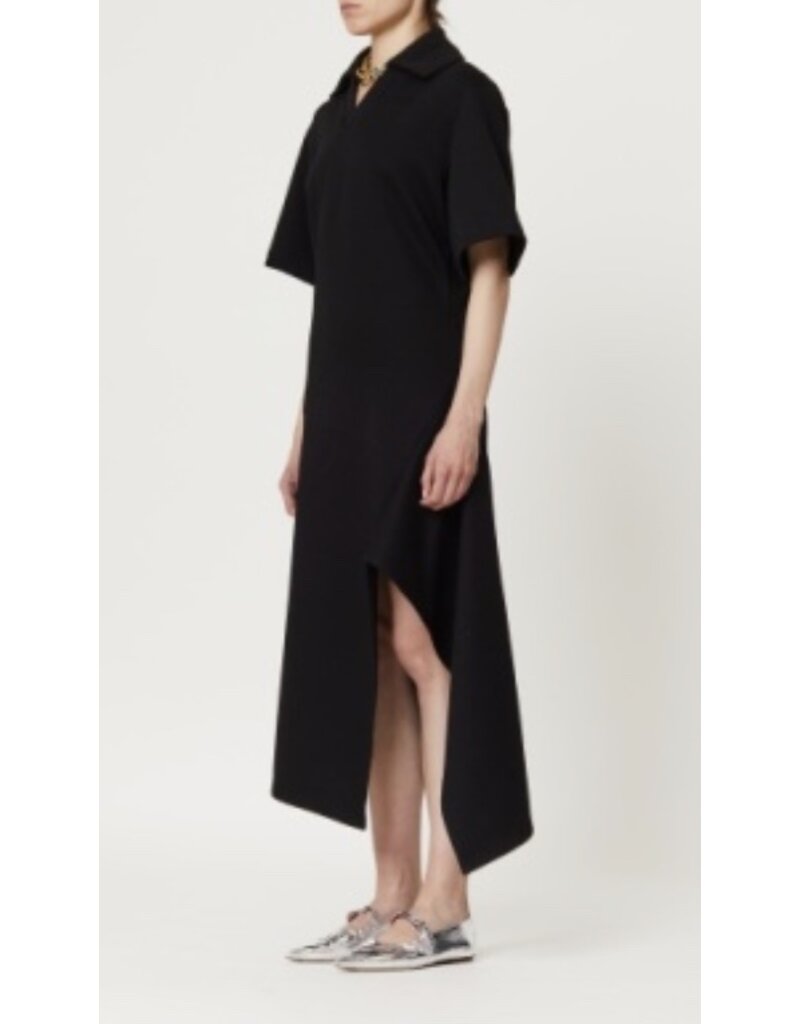 PLAN C S/S Slit Ruffle Dress