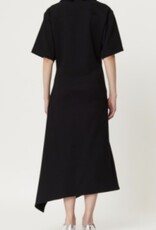 PLAN C S/S Slit Ruffle Dress