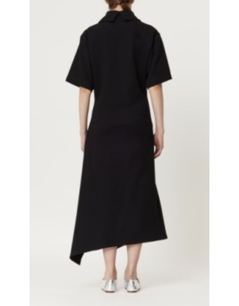 PLAN C S/S Slit Ruffle Dress
