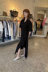 PLAN C S/S Slit Ruffle Dress