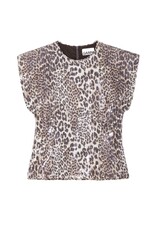 Ganni Printed Stretch Sequins Blouse