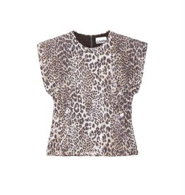 Ganni Printed Stretch Sequins Blouse