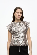 Ganni Printed Stretch Sequins Blouse