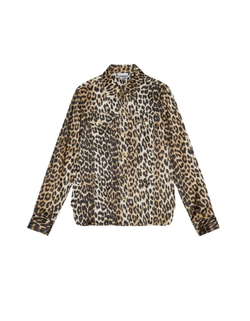 Ganni Printed Satin Shirt
