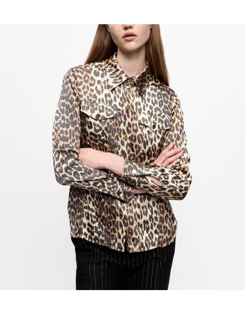 Ganni Printed Satin Shirt