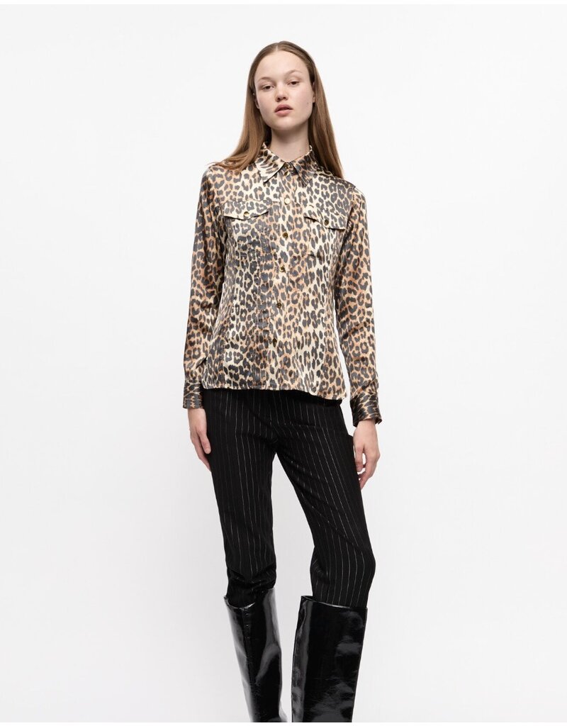 Ganni Printed Satin Shirt