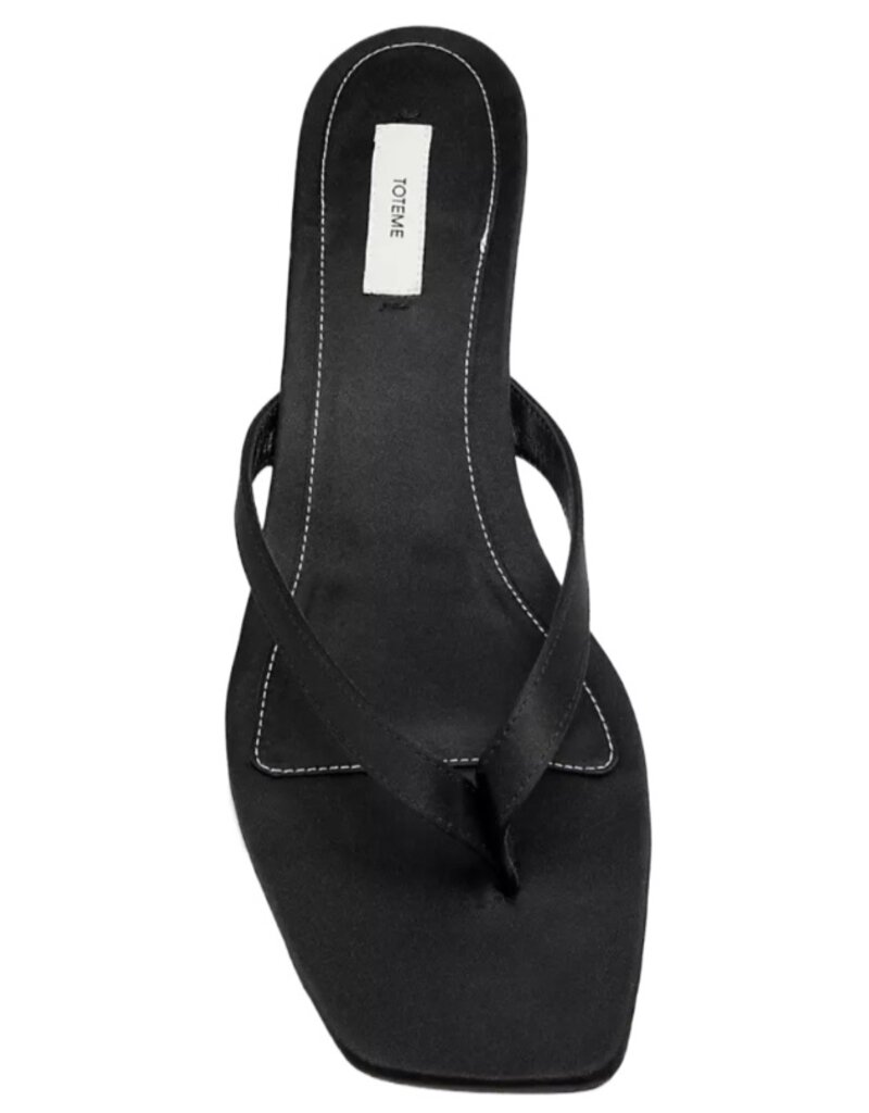 TOTEME Satin Heeled Flip Flops