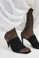 TOTEME Velour-Leather Bandeau Mules