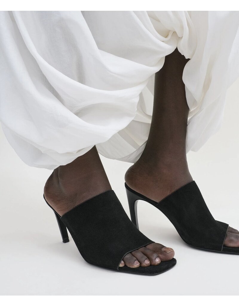 TOTEME Velour-Leather Bandeau Mules