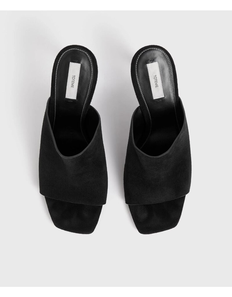 TOTEME Velour-Leather Bandeau Mules