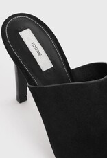 TOTEME Velour-Leather Bandeau Mules