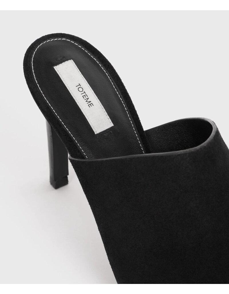 TOTEME Velour-Leather Bandeau Mules