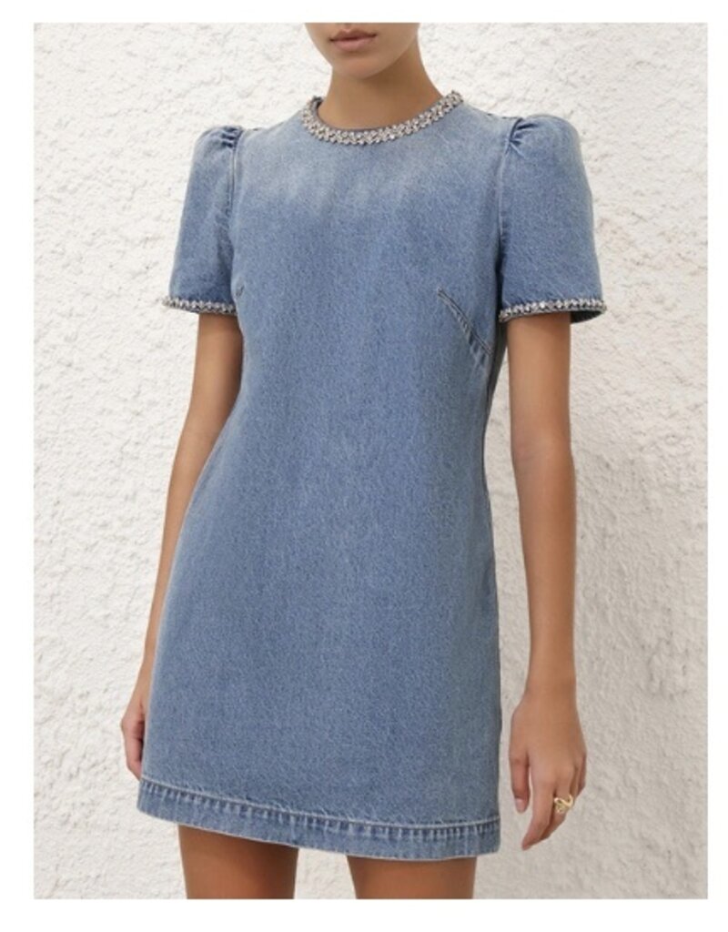 Zimmermann Crush Embellished Denim Dress