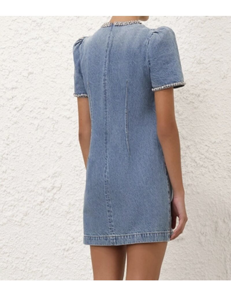 Zimmermann Crush Embellished Denim Dress