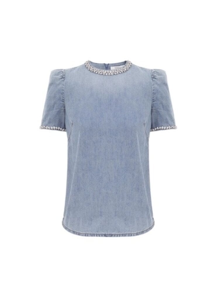 Zimmermann Crush Embellished Denim Top