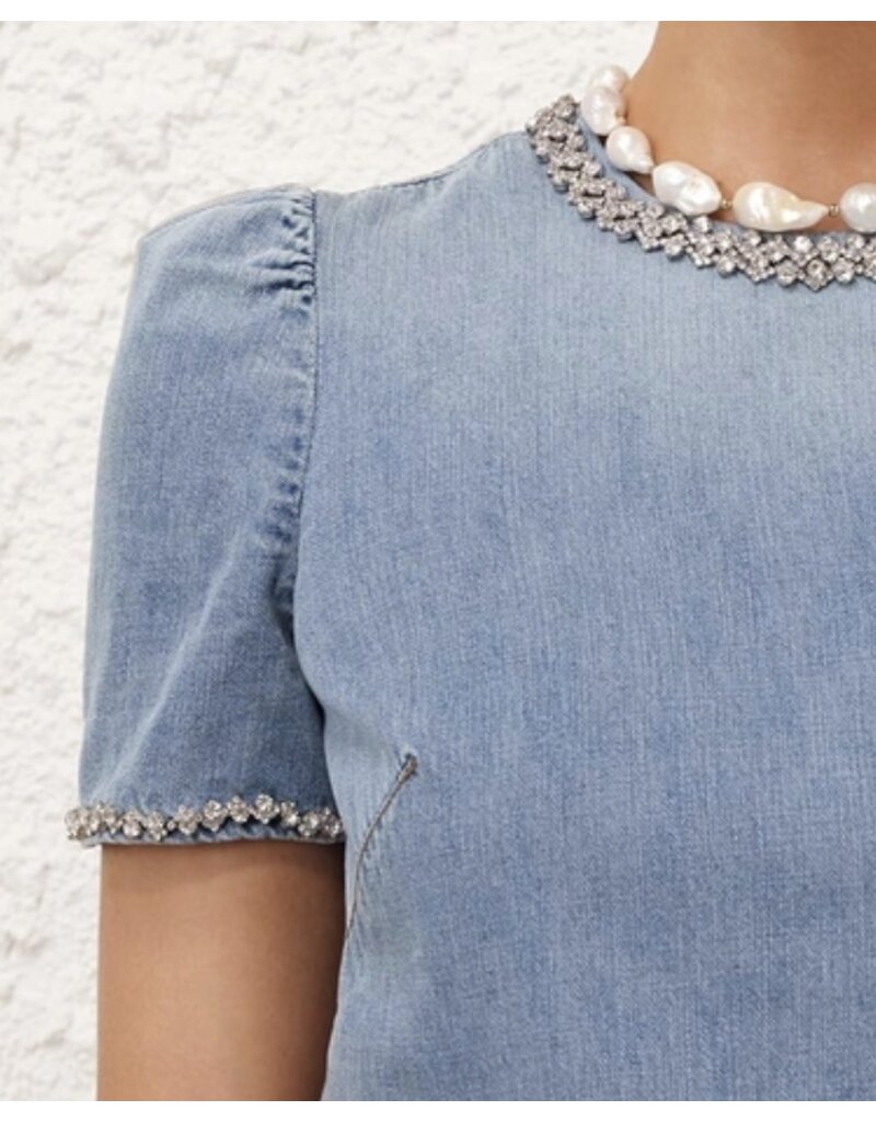 Zimmermann Crush Embellished Denim Top