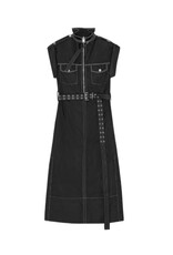 Ganni Duchesse Nylon Cowl Neck Long Dress