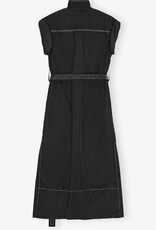 Ganni Duchesse Nylon Cowl Neck Long Dress