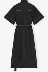 Ganni Duchesse Nylon Cowl Neck Long Dress