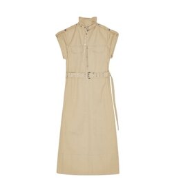 Ganni Classic Summer Suiting Cowl Neck Long Dress