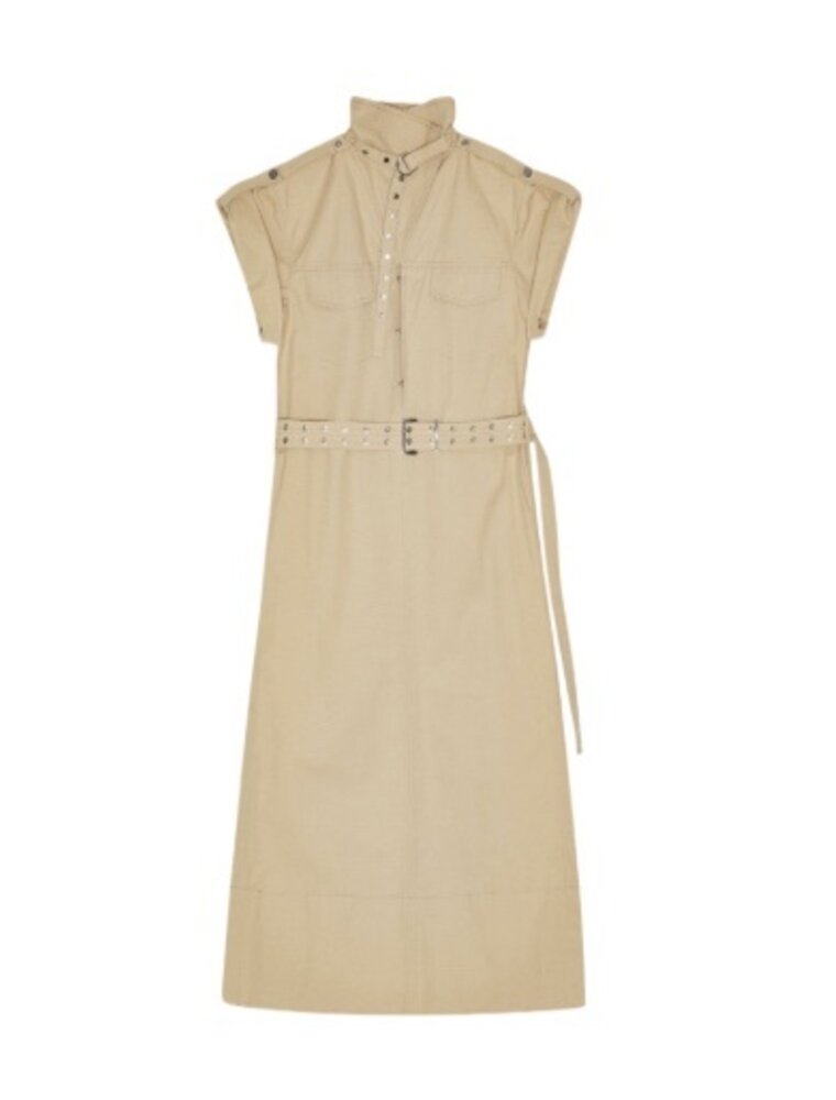 Ganni Classic Summer Suiting Cowl Neck Long Dress