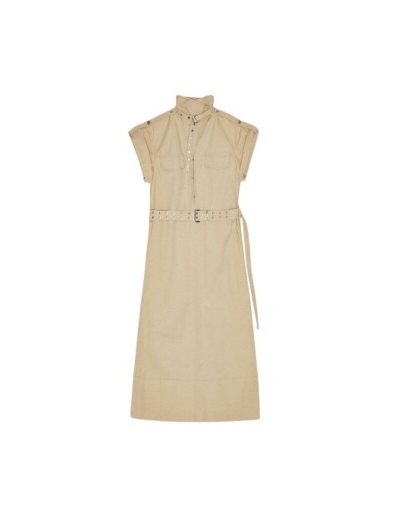Ganni Classic Summer Suiting Cowl Neck Long Dress