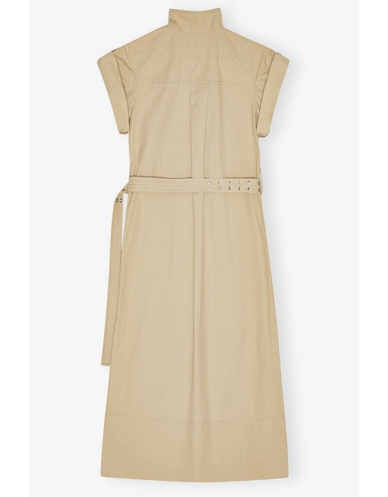 Ganni Classic Summer Suiting Cowl Neck Long Dress