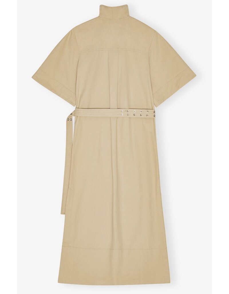 Ganni Classic Summer Suiting Cowl Neck Long Dress