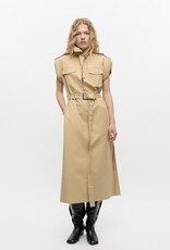 Ganni Classic Summer Suiting Cowl Neck Long Dress