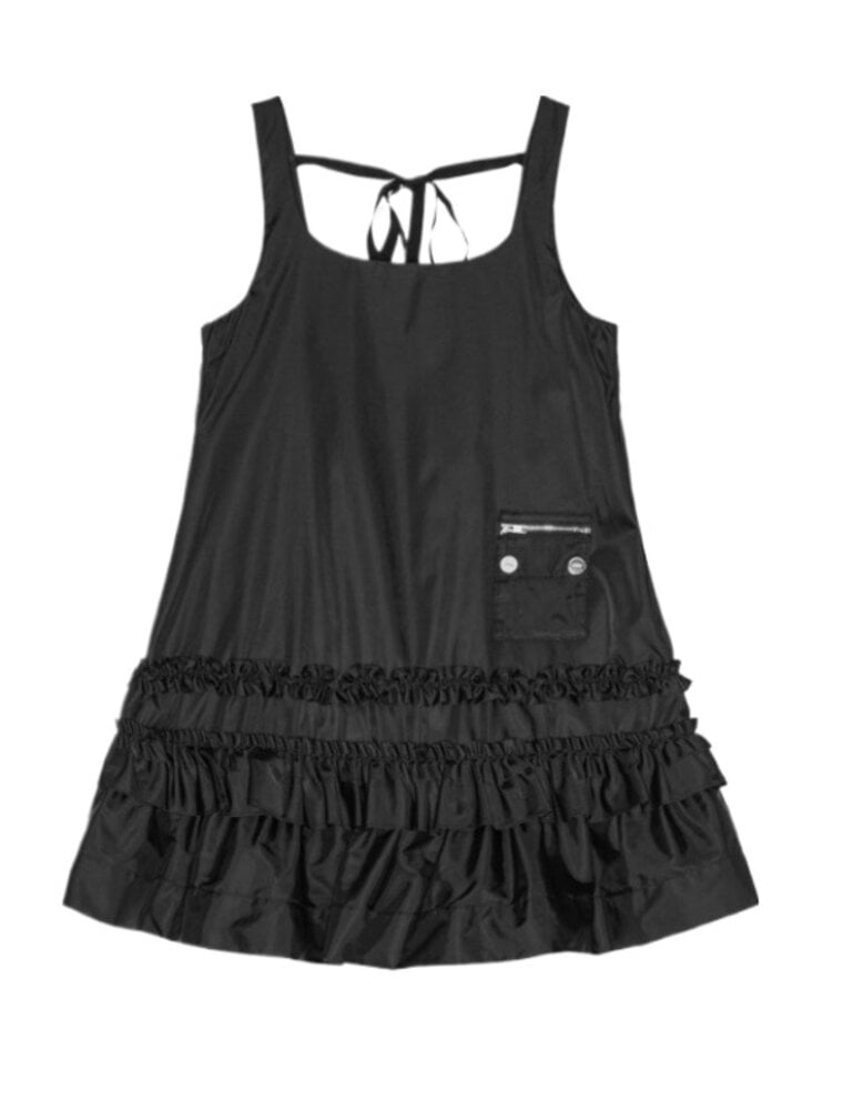 Ganni Duchesse Nylon U-Neck Mini Dress
