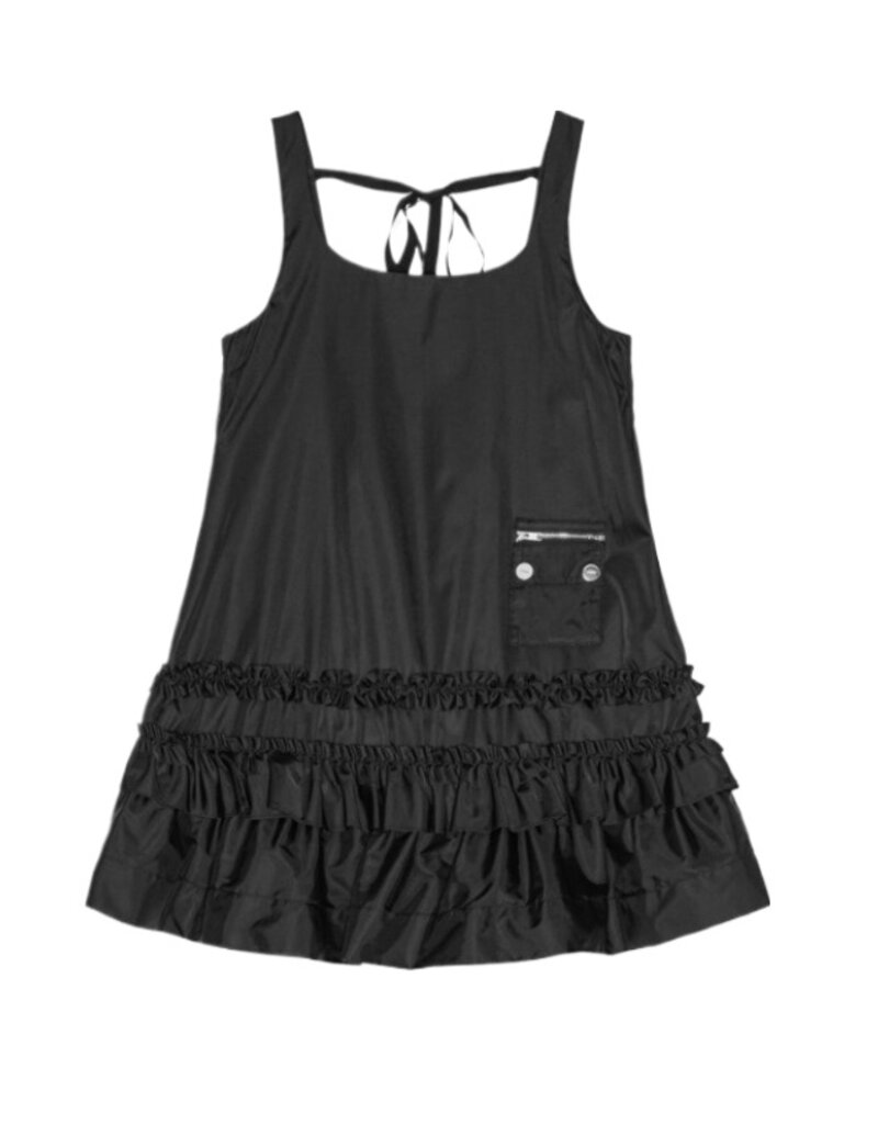 Ganni Duchesse Nylon U-Neck Mini Dress