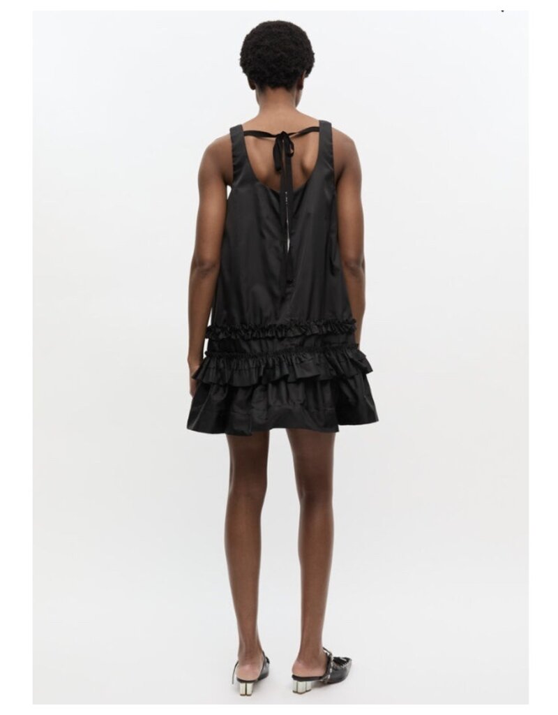 Ganni Duchesse Nylon U-Neck Mini Dress