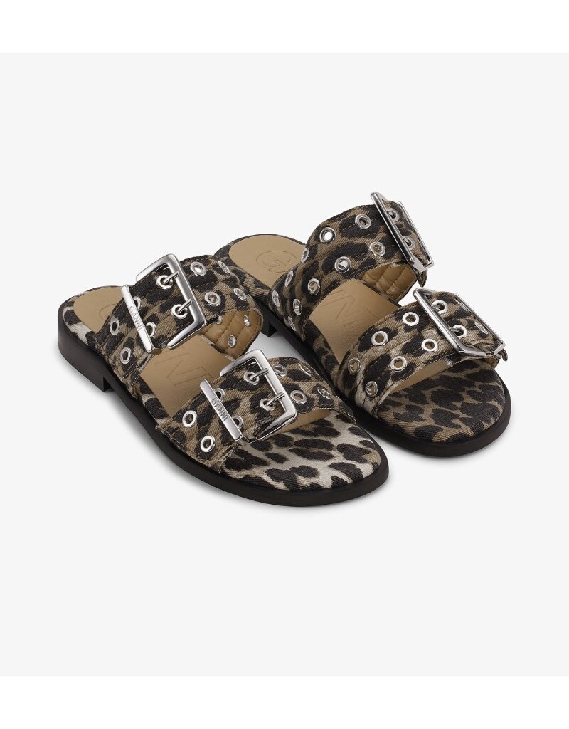 Ganni Feminine Buckle Two Strap Sandal