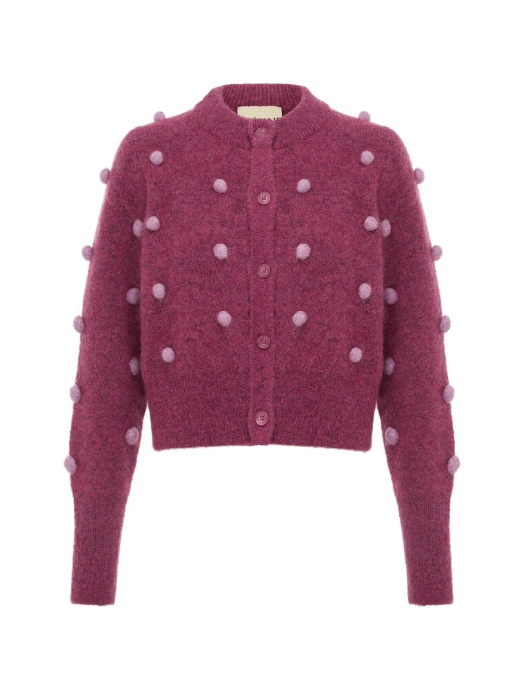 Alemais Elia Mulberry Cropped Cardigan
