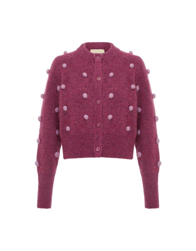 Alemais Elia Mulberry Cropped Cardigan