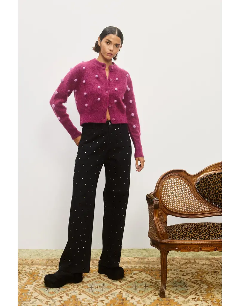 Alemais Elia Mulberry Cropped Cardigan