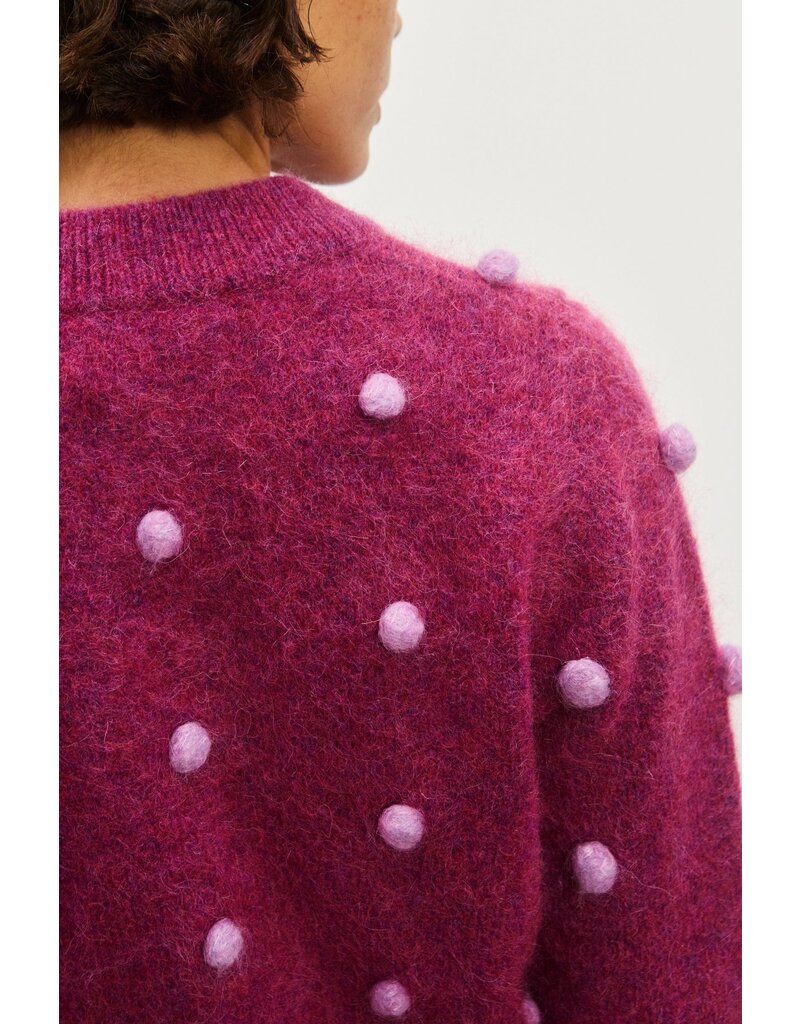 Alemais Elia Mulberry Cropped Cardigan