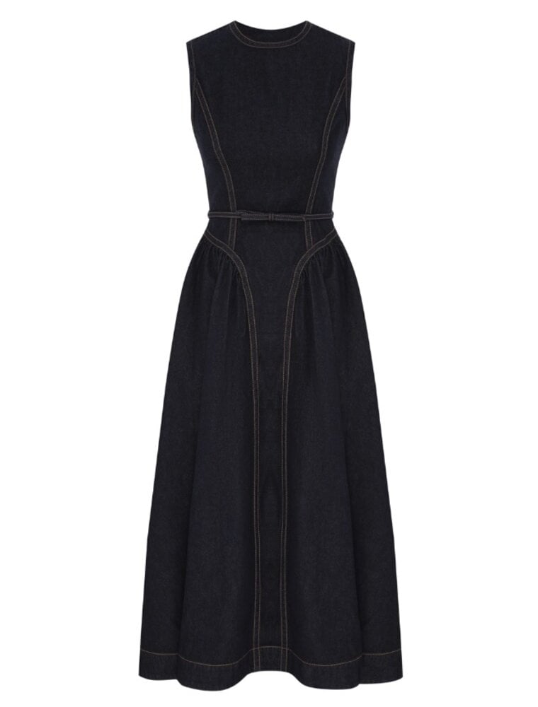 Zimmermann Denim Panelled Midi Dress