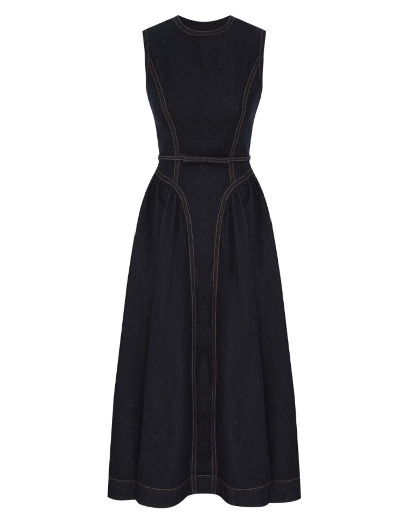 Zimmermann Denim Panelled Midi Dress