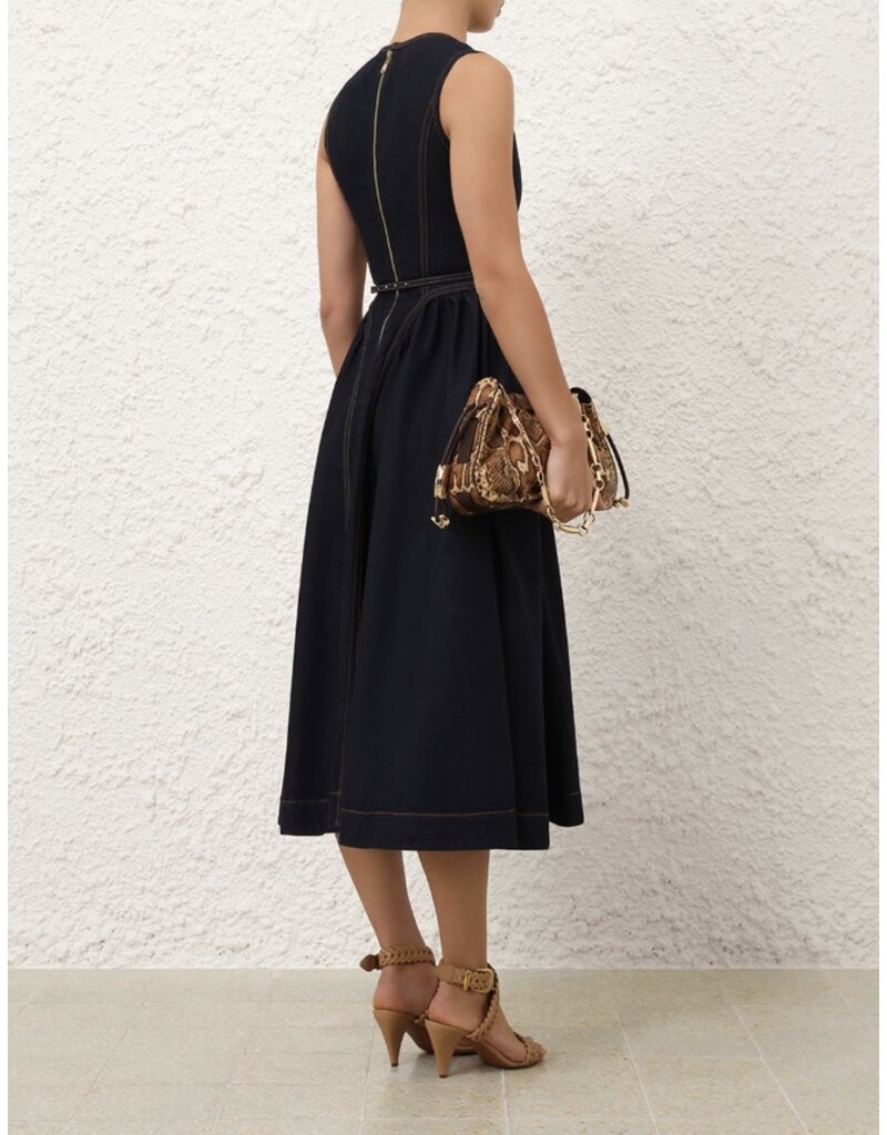 Zimmermann Denim Panelled Midi Dress