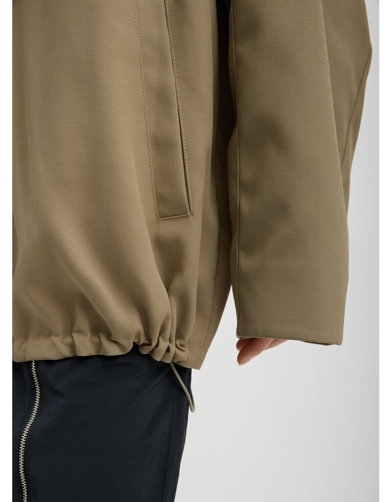 Tibi LOTTE NYLON CARCOAT WITH REMOVABLE SHERPA COLLAR