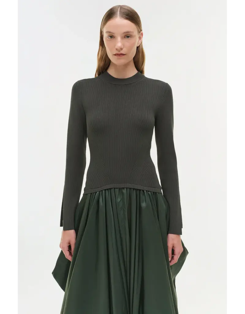 Simkhai Kenlie L/S Mock Neck Midi Dress