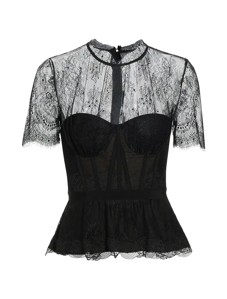 Simkhai Kehlani Lace S/S Bustier Top