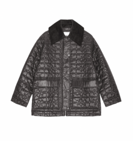 Ganni Shiny Quilt Midi Jacket