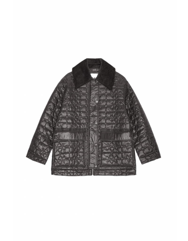 Ganni Shiny Quilt Midi Jacket