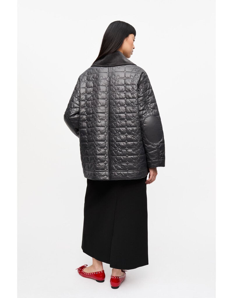 Ganni Shiny Quilt Midi Jacket