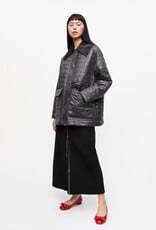 Ganni Shiny Quilt Midi Jacket